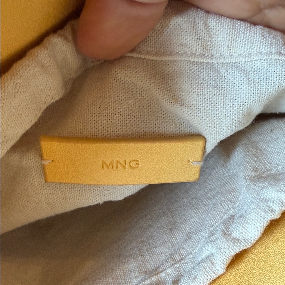 Mango MNG Straw Woven Basket Bag Yellow Crossbody Mini Tote NWOT - Picture 6 of 16